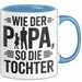 Papa Vatertag Tasse Becher Geschenk Lustige Geschenkidee Spruch Wie Der Papa So Die Tochter Blau Trendation