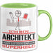 Architekt Geschenk Tasse Ich Bin Architekt Aber Sag Doch Einfach Superheld Lustige Geschenkdiee für Architekt Kaffee-Becher Grün Trendation