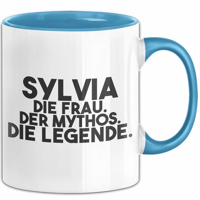 Sylvia Tasse Sylvia – Die Frau. Der Mythos. Die Legende. Geschenk Blau Trendation