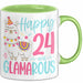 24er Geburtstag Tasse Geschenk Happy 24 And Glamarous Llama Alpaka Liebhaber Geschenkidee zum Geburtstag Grün Trendation