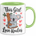 Koala Tierliebhaber Tasse Geschenk Lustige Geschenkidee Spruch Dieses Mädchen Liebt Koalas Grün Trendation