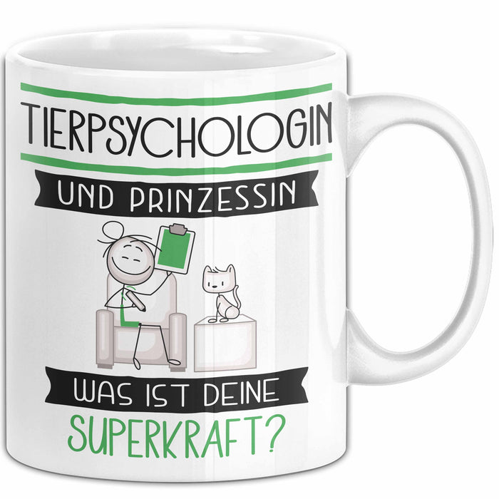 Tierpsychologin Und Prinzessin Tasse Geschenk Für Eine Tierpsychologin Geburtstag Was Ist Deine Superkraft Weiß Trendation