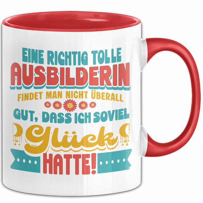 Trainer Coach Tasse Geschenk Lustige Geschenkidee Spruch Eine Richtig Tolle Ausbilderin Findet Man Nicht Überall Rot Trendation