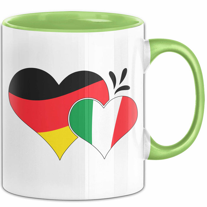 Deutschland Italien Tasse Geschenk Halb Italiener Deutsche Geschenkidee Fußball 2025 Grün Trendation