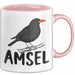 Amsel Vogel Tasse Geschenk Vogelbeobachter Ornithologe Biologe Rosa Trendation