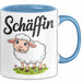 Schaf Tier Bauer Tasse Becher Geschenk Lustige Geschenkidee Spruch Schäffin Blau Trendation