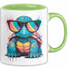 Schildkröte Tier Sonnenbrille Tasse Geschenk Lustige Geschenkidee Spruch Grün Trendation