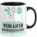 Verkäufer Geschenk Tasse Ich Bin Verkäufer Aber Sag Doch Einfach Superheld Lustige Geschenkdiee für Verkäufer Kaffee-Becher Schwarz Trendation