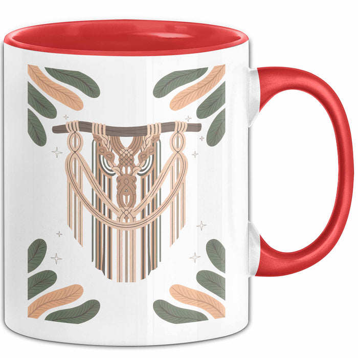 Makramee Liebhaber Tasse Geschenk Lustige Geschenkidee Spruch Für Faser Kunst Fans Rot Trendation
