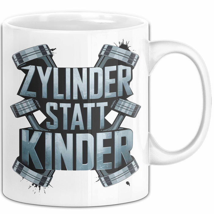 Automechaniker Tasse Geschenk Lustige Geschenkidee Spruch Zylidner Statt Kinder Weiß Trendation