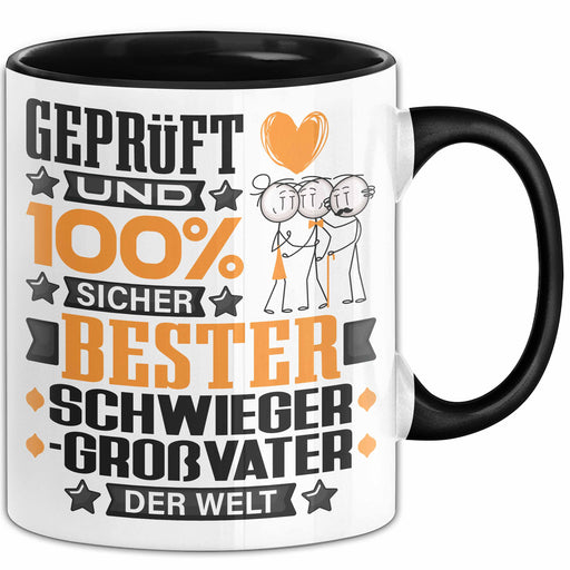 Schwiegergroßvater Geschenk Lustiger Spruch für Schwiegergroßvater Geschenkidee Bester Schwiegergroßvater Der Welt Schwarz Trendation