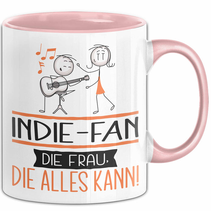 Indie-Fan Geschenk Tasse Becher Die Frau Die Allen Kann Geschenkidee für eine Indie-Fan Lustig Rosa Trendation