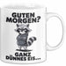 Waschbär Tierliebhaber Tasse Geschenk Lustige Geschenkidee Spruch Guten Morgen Ganz Dünnes Eis Weiß Trendation