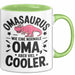 Oma Großmutter Tasse Becher Geschenk Lustige Geschenkidee Spruch Omasaurus Dinosaur Grün Trendation