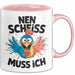 Huhn Tier Bauer Tasse Becher Geschenk Lustige Geschenkidee Spruch Nen Scheiss Muss Ich Rosa Trendation