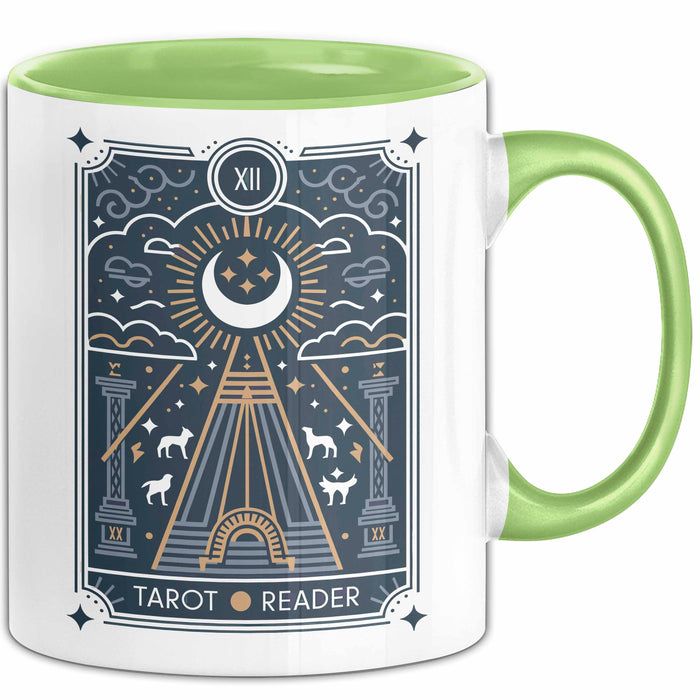Tarotkartenleser Tasse Geschenkidee für mystische Sucher Grün Trendation