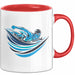 Schwimm Enthusiast Tasse Geschenkidee für Poolliebhaber Rot Trendation