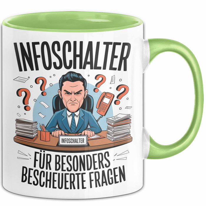 Bürokollege Tasse Geschenkidee Auskunftsschalter Kollege Grün Trendation