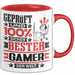 Gamer Geschenk Lustiger Spruch für Gamer Geschenkidee Bester Gamer Der Welt Rot Trendation