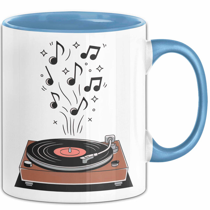 Vinyl Liebhaber Tasse Geschenk Lustige Geschenkidee Spruch Für Platten Sammler Blau Trendation