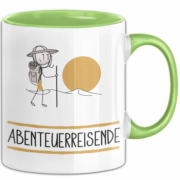 Geschenk für Abenteuerreisende Tasse Lustige Geschenkidee Geburtstag Ich Bin Abenteuerreisende Ich Darf Das Grün Trendation