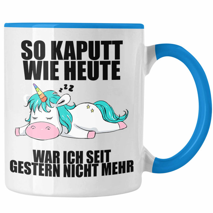 Trendation - Lustige Tassen mit Sprüchen Arbeitskollege Geschenk Kollege Mitarbeiter Geschenkidee Blau Trendation