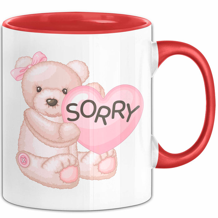 Entschuldigung Tasse Es Tur Mir Leid Geschenkidee Sorry Becher Rot Trendation