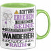 Wanderer Geschenk Tasse Lustiger Spruch Erheben Sie Sich Der Wanderer Betritt den Raum Grün Trendation