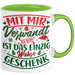Weihnachten Tasse Geschenk Mit Mir Verwandt Zu Sein Ist Das Einzig Wahre Geschenk Familie Bruder Schwester Geschwister Humor Grün Trendation