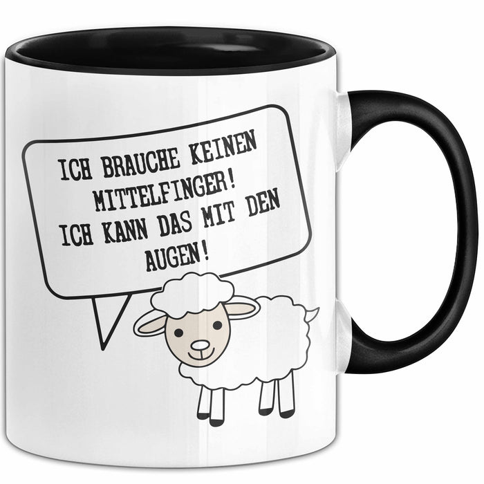 Humor Tasse Geschenk Ich brauche keinen Mittelfinger Ich Mache Das Mit Den Augen Becher Geschenk Trendation