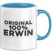 Erwin Tasse Original 100% Erwin Geschenk Blau Trendation