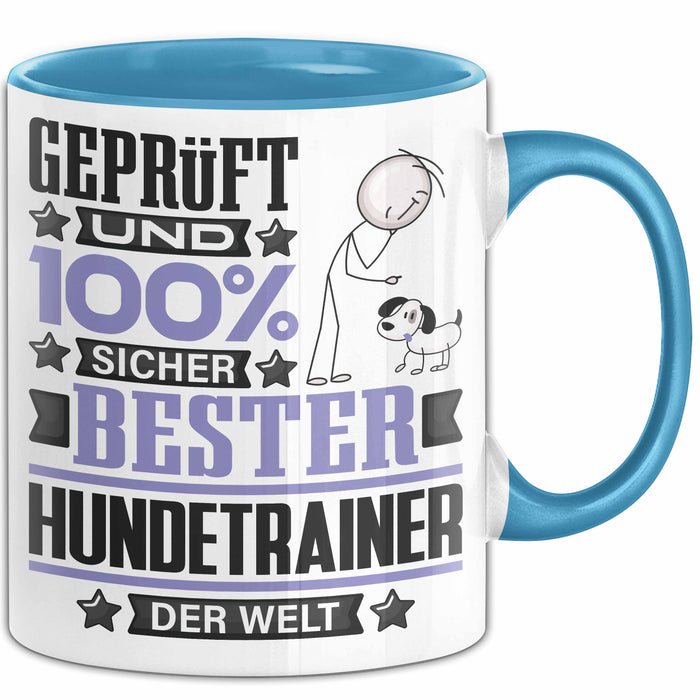 Hundetrainer Geschenk Lustiger Spruch für Hundetrainer Geschenkidee Bester Hundetrainer Der Welt Blau Trendation