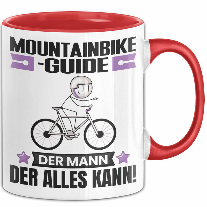 Mountainbike-Guide Tasse Geschenk für Mountainbike-Guide Der Mann Der Alles Kann Geschenkidee zum Geburtstag Rot Trendation