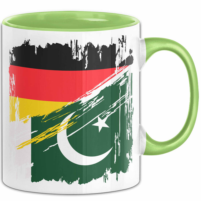 Pakistan Deutschland Flagge Halb Deutscher Halb Pakistaner Fußball Germany 2025 Europa Pakistan Grün Trendation
