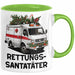 Rettungssanitäter Tasse Geschenk Rettungssantatäter Spruch Notarzt Geschenkidee Kaffee-Becher Grün Trendation