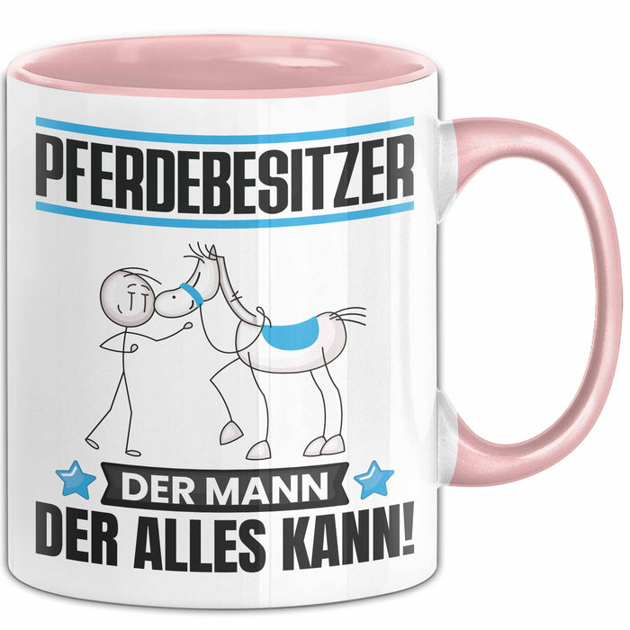 Pferdebesitzer Tasse Geschenk für Pferdebesitzer Der Mann Der Alles Kann Geschenkidee zum Geburtstag Rosa Trendation