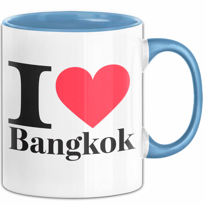 Bangkok Thailand Tasse Geschenk Lustige Geschenkidee Spruch Ich Liebe Bangkok Blau Trendation