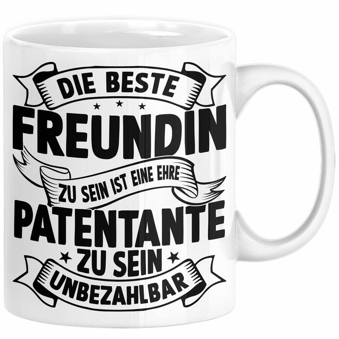 Patentante Geschenk Tasse Spruch Geschenkidee Beste Patentante Zu Sein Ist Unbezahlbar Kaffee-Becher Weiß Trendation