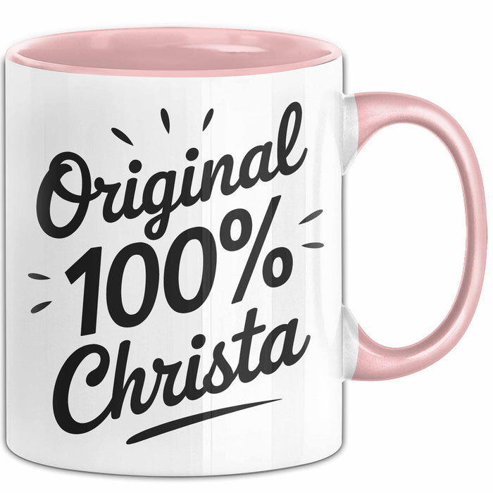 Christa Tasse Geschenk Original 100% Christa Geschenkidee Geburtstag Rosa Trendation