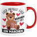 Kuschelbär Geschenk Tasse Teddy Halb Mensch Halb Bärchen Ich Bin Ein Märchen Kaffee-Becher Geschenkidee Rot Trendation
