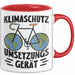 Fahrradfahrer Tasse Geschenk Klimaschutz Umsetzungsgerät Geschenkidee Umweltschutz Klimafreundlich Becher Rot Trendation