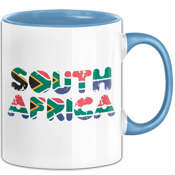 Südafrika Flagge Südafrikanisch Tasse Geschenk Lustige Geschenkidee Spruch Blau Trendation