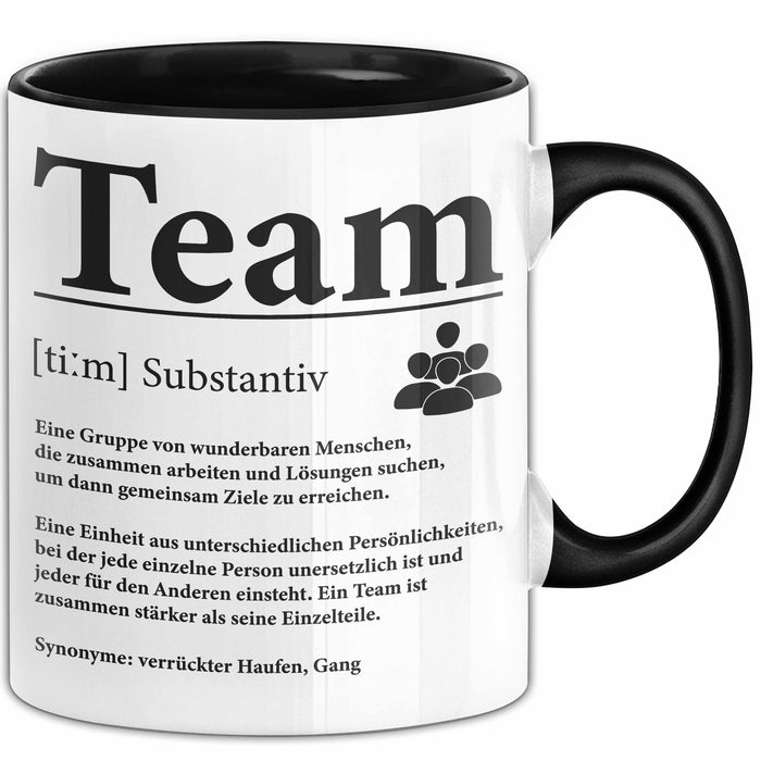 Büroarbeit Kollege Tasse Geschenk Lustige Geschenkidee Spruch Team Definition Trendation