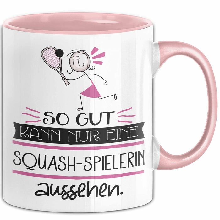 Squash-Spielerin Geschenk Tasse So Gut Kann Nur Eine Squash-Spielerin Aussehen Geschenkidee Geburtstag Weihnachten Lustig Rosa Trendation