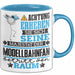 Modellbahnfan Geschenk Tasse Lustiger Spruch Erheben Sie Sich Der Modellbahnfan Betritt den Raum Blau Trendation