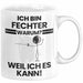 Fechter Geschenk Tasse Lustiger Spruch Ich Bin Fechter Warum Weil Ich Es Kann Geschenkidee Bester Fechter Geburtstag Kaffee-Becher Weiß Trendation