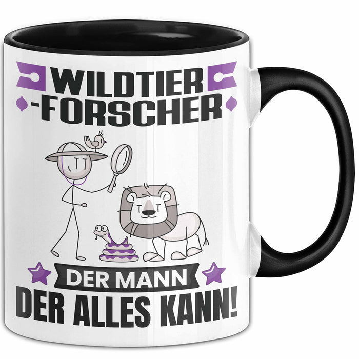 Wildtierforscher Tasse Geschenk für Wildtierforscher Der Mann Der Alles Kann Geschenkidee zum Geburtstag Schwarz Trendation