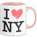 New York City USA Tasse Geschenk Lustige Geschenkidee Spruch Ich Liebe New York Rosa Trendation