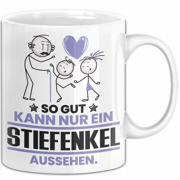 Stiefenkel Geschenk Tasse So Gut Kann Nur Ein Stiefenkel Aussehen Geschenkidee Kaffee-Becher Weiß Trendation