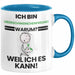 Meerschweinchenfreund Geschenk Tasse Lustiger Spruch Ich Bin Meerschweinchenfreund Warum Weil Ich Es Kann Geschenkidee Bester Meerschweinchenfreund Geburtstag Kaffee-Becher Blau Trendation